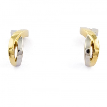 18ct gold 2 tone Diamond Ear-rings